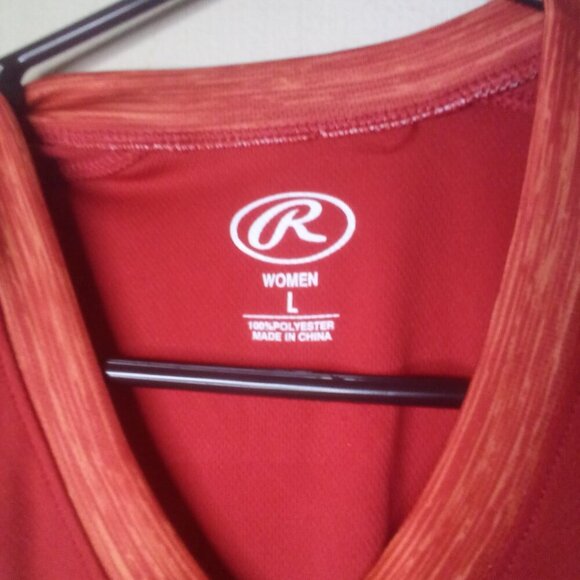 Rawlings Shirt Women L Softball Baseball Short Sleeve Active Athletic Red - Picture 9 of 14